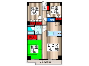 伊奈ＯＣマンションの物件間取画像